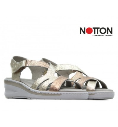 SANDALIA NOTTON CUÑA METALIZADA