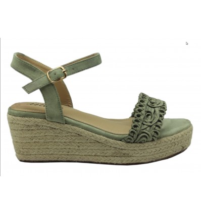 SANDALIA CUÑA BANDA ENTRELAZADA