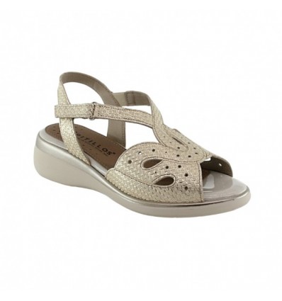 SANDALIA PITILLOS ESPIGA ORO