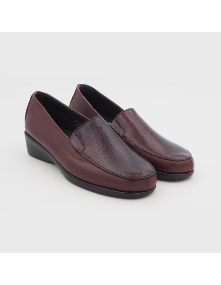 MOCASIN 48HORAS BURDEOS SERPIENTE