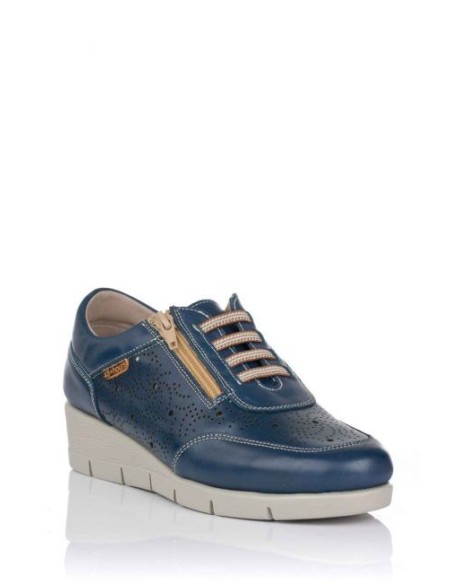 ZAPATP PIEL METAL PICADA CON CREMALLERA