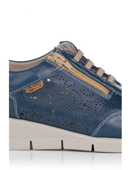 ZAPATP PIEL METAL PICADA CON CREMALLERA