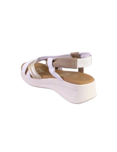 SANDALIA PIEL SUAVE 5655 BLANCO COBRE