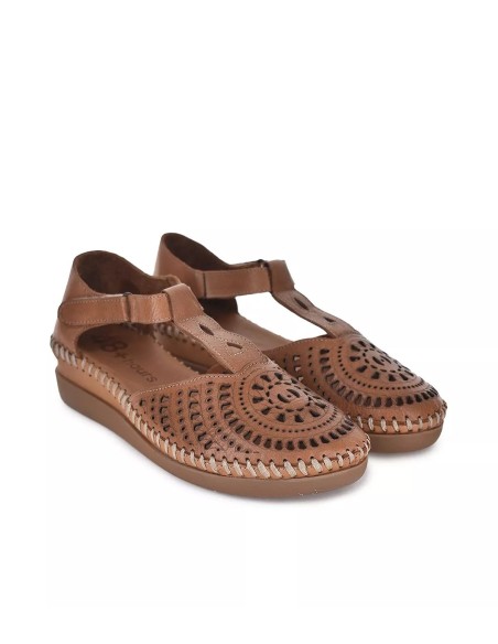 SANDALIA 48+HOURS PIEL CREMA