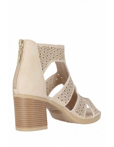 SANDALIA PIEL VEGANA TACON MEDIO