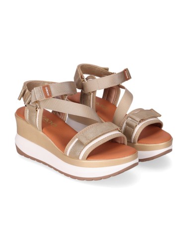 SANDALIA TEJIDO CUÑA BAJA