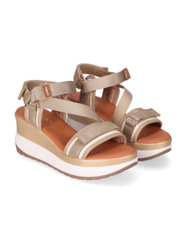 SANDALIA TEJIDO CUÑA BAJA