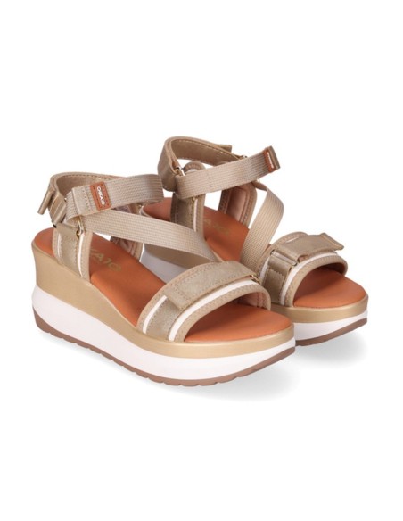 SANDALIA TEJIDO CUÑA BAJA