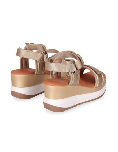 SANDALIA TEJIDO CUÑA BAJA