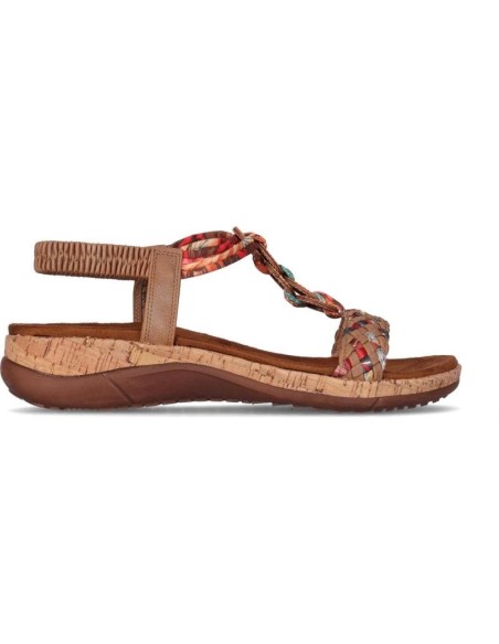 SANDALIA PIEL VEGANA CUÑA BAJA