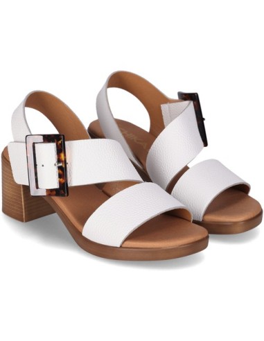 SANDALIA PIEL TACON MEDIO