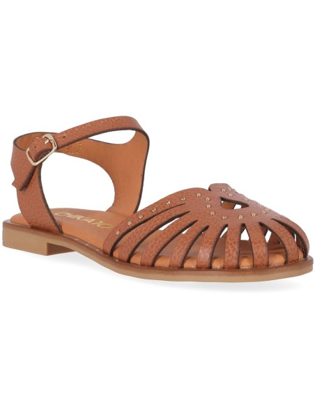 SANDALIA PIEL PLANA PUNTERA CERRADA